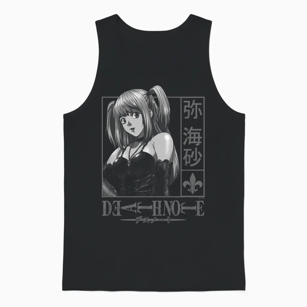 Death Note Misa Kanji Frame Anime Unisex Tank Top in Black
