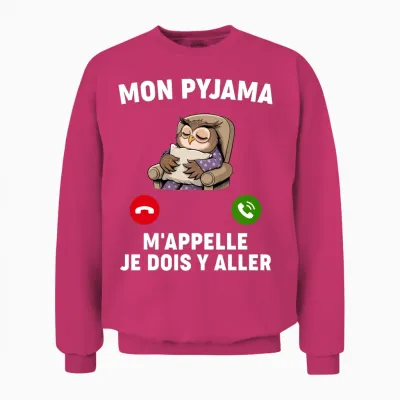 Humor Pajamas M'appelle Nap Night Bed Go Sleep Hour Unisex Sweatshirt - Heliconia
