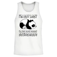 Saving Mode Panda Unisex Tank Top - White – 2