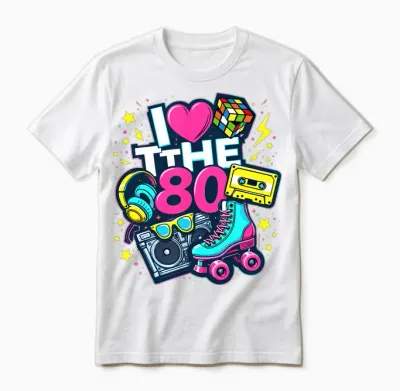 I Love the 80s Shirt Men Women Vintage 80s Party Costume Long Sleeve, Black, S Unisex T-Shirt - White