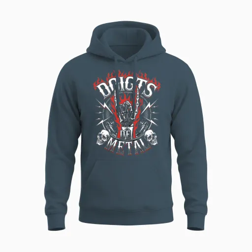 Doigts De Metal Cadeau Heavy Ultra Hardrock Vomit Humour T-Shirt Haut De Gamme Unisex Hoodie - Dark Heather
