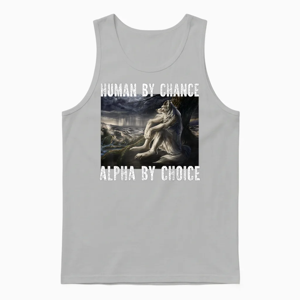 I Heart Werewolfs Alpha Funny Cringe Werewolf Wolf Meme T-Shirt, Black Unisex Tank Top in Ash