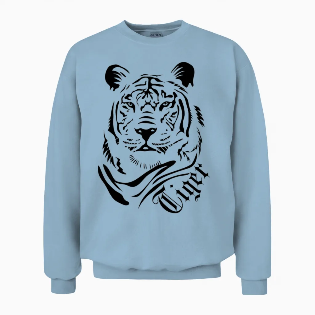 Tiger Unisex Sweatshirt in Light Blue