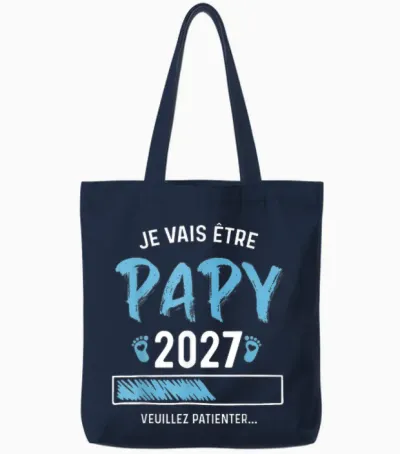 Homme Futur Papy 2027 Annonce Grossesse Papy 2027 Tote Bags - Navy