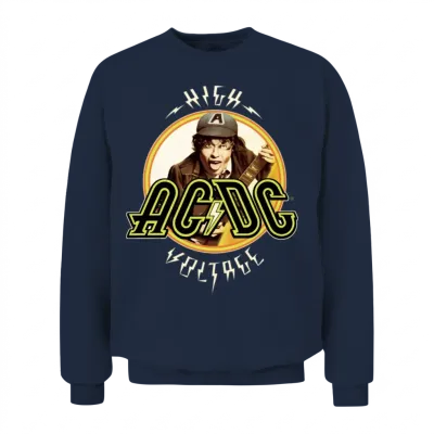 Ac/dc Logo High Voltage Album Angus Young Unisex Sweatshirt - Navy