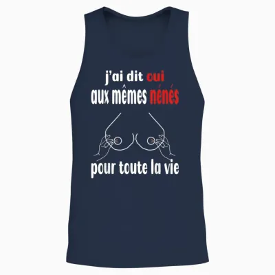 Evg Oui Même Nénés Enterrement Vie De Garçon Humour Unisex Tank Top - Navy