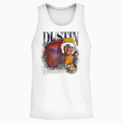 Stranger Things Dustin Homage Unisex Tank Top - White
