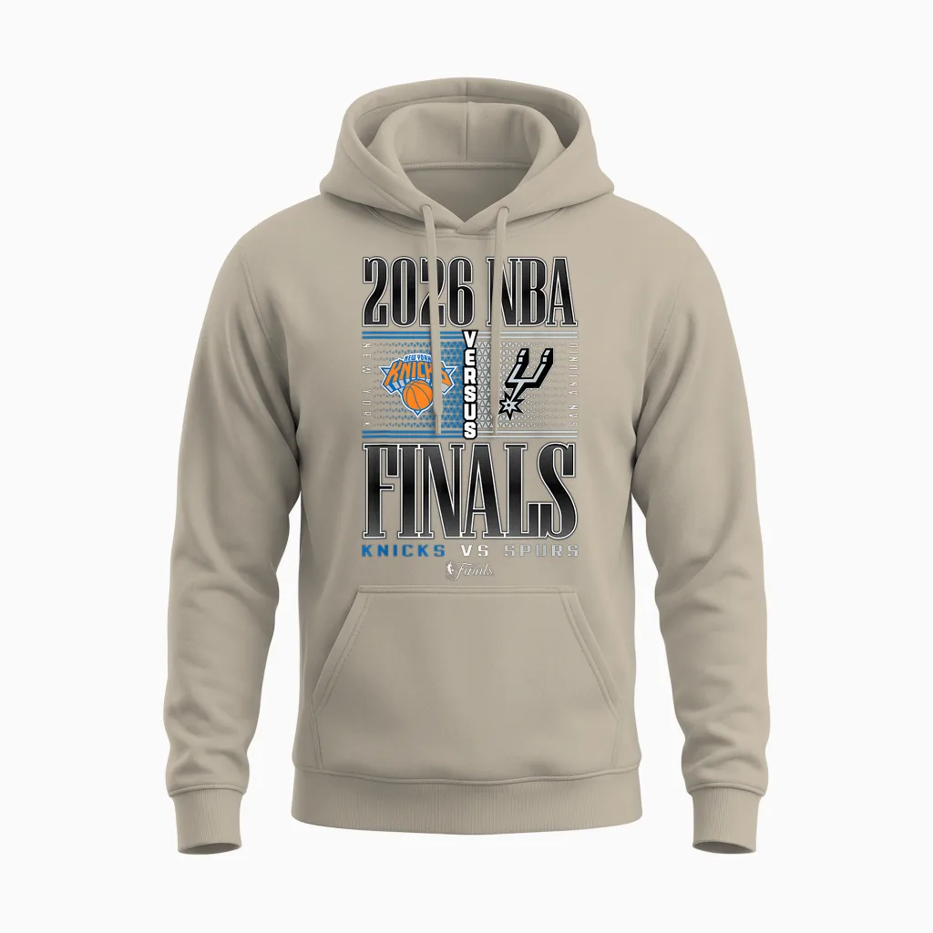 Nba 2026 Finals Knicks vs Spurs Battlegrounds Unisex Hoodie in Sand