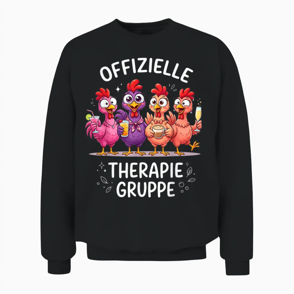 Offizielle Therapie Gruppe Hühner Unisex Sweatshirt in Black