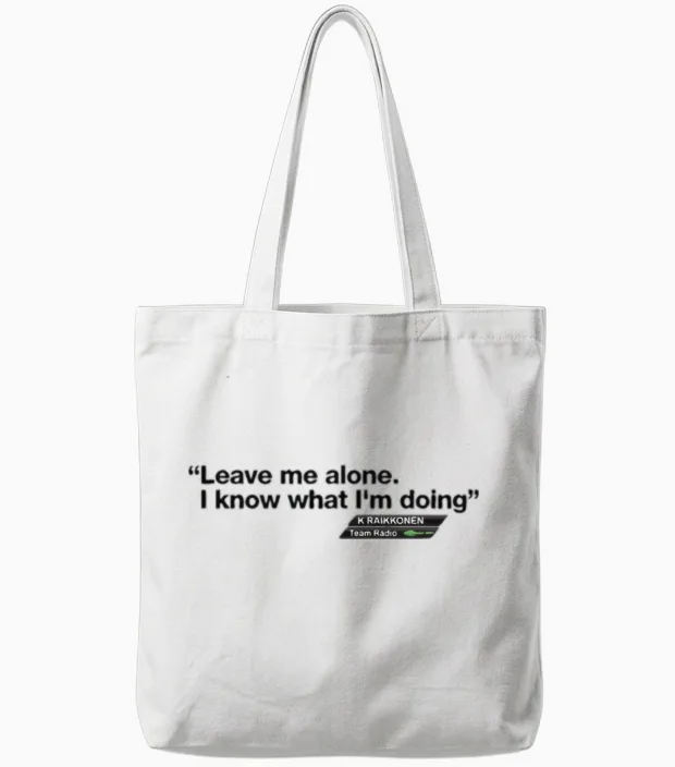 Kimi Raikkonen Tote Bags in White