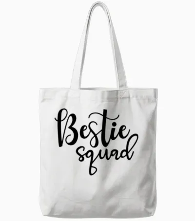 Bestie Squad 01 Tote Bags - White