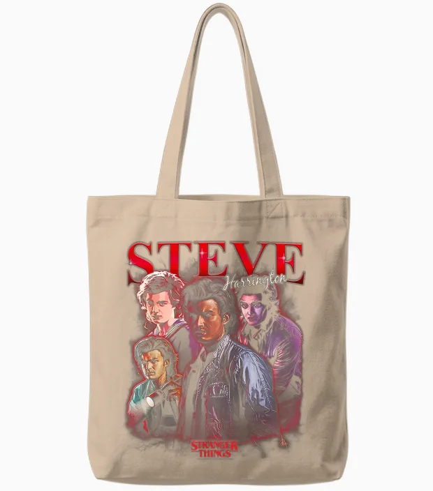 Stranger Things Steve Boyfriend Officially Licensed Tote Bags in Natural