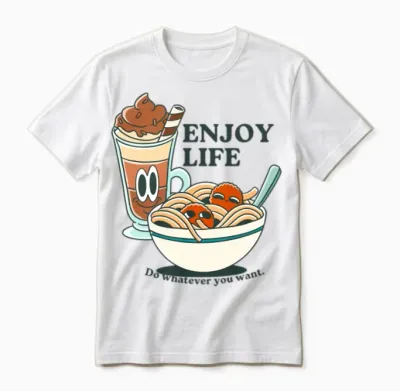 Retro Noodles and Milkshake Unisex T-Shirt - White