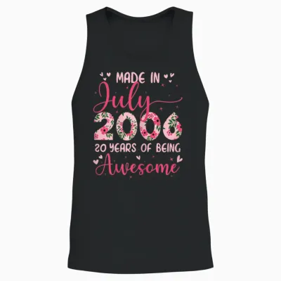 Juillet 2006 Cool Cadeau Anniversaire 20 Ans Pour Filles Unisex Tank Top - Black
