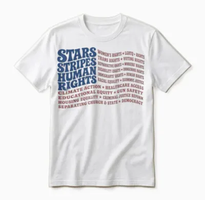 Stars and Stripes and Human Rights Patriotic Usa Unisex T-Shirt - White