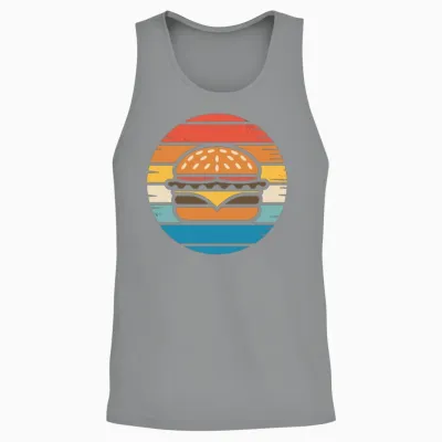 Retro Hamburger Sunset Unisex Tank Top - Sport Grey