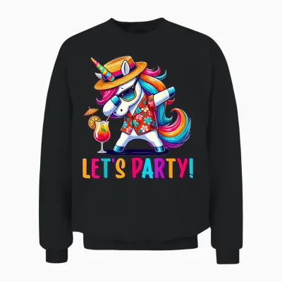 Party Outfit, Unicorn | Women & Men | Party Unicorn, Unicorn Unisex Sweatshirt - Black