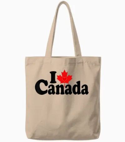 I Love Canada I Heart Canada Canada Culture Canadienne Tote Bags - Natural