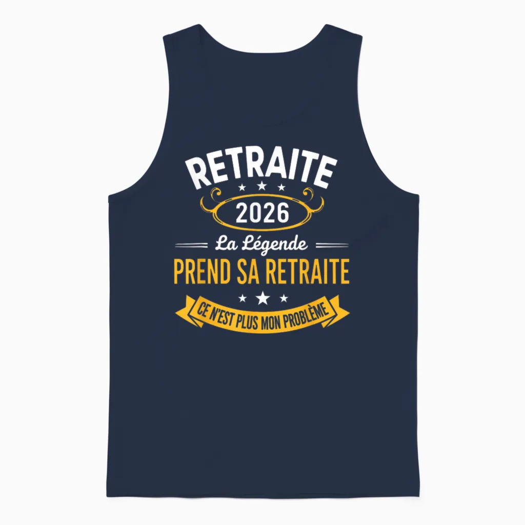 La Légende Prend Sa Retraite 2026 Homme Retraité Unisex Tank Top in Navy