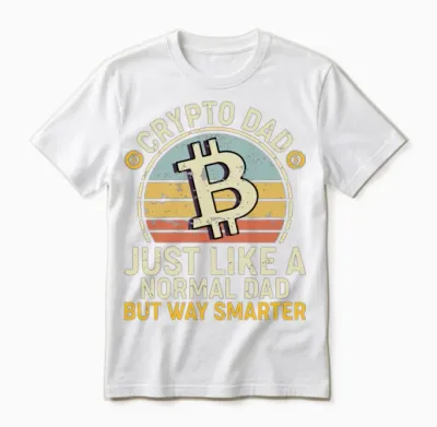 Crypto Dad, Bitcoin, Cryptocurrency, Crypto Unisex T-Shirt - White