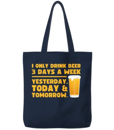 Funny Beer Tote Bags - Navy