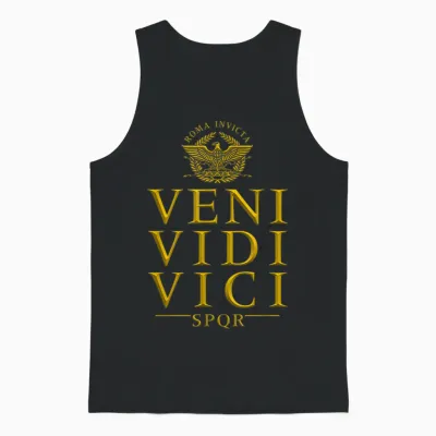 Veni Vidi Vici Roma Invicta Spqr Unisex Tank Top - Black