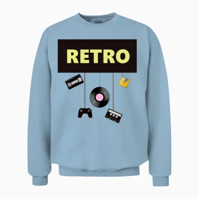 Retro Unisex Sweatshirt - Light Blue