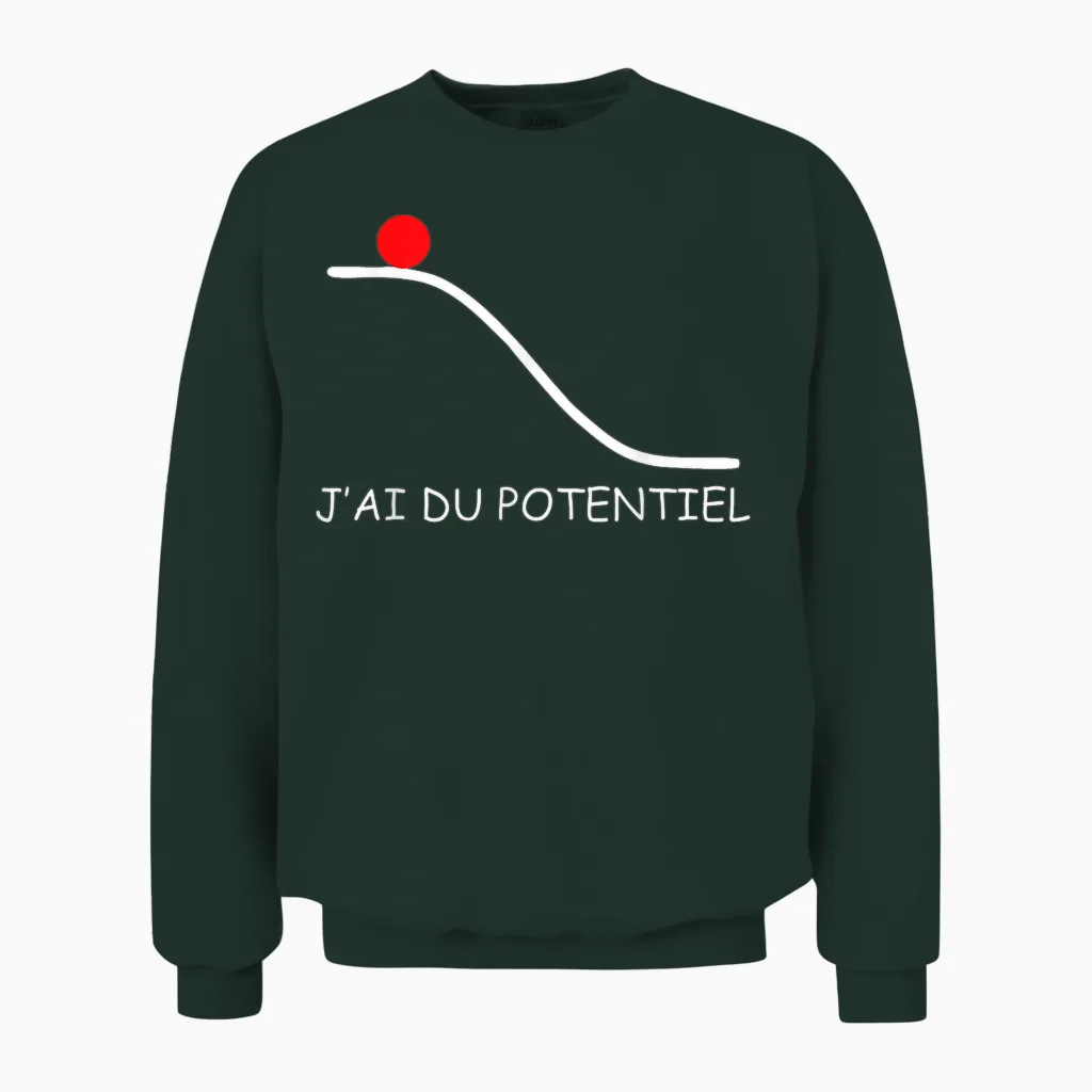 Je Ai Du Potentiel Science Humour Unisex Sweatshirt in Forest