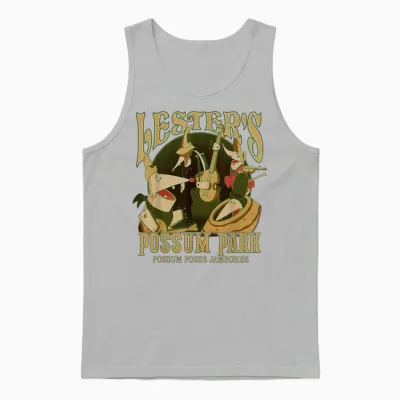 Disney a Goofy Movie Lester's Possum Park Vintage Unisex Tank Top - Ash