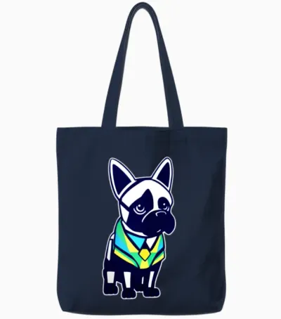 Funny Dog Tote Bags - Navy