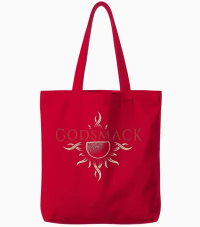 Godsmack – Logo Sun on Black Tote Bags - Red