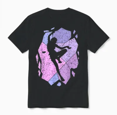 Climbing Climber Female Girl T-Shirt, Black, S Unisex T-Shirt - Black
