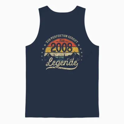 Legende Seit 2008 18 Jahre 18. Geburtstag Junge Geschenk Unisex Tank Top - Navy