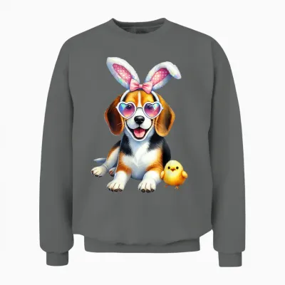 Lunettes De Pâques Beagle Dog Mom Spring Easter Bunny Oreilles Unisex Sweatshirt - Graphite Heather