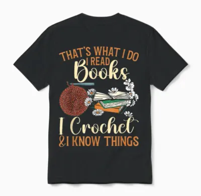 Crocheting Reading Books Crocheter Crochet Unisex T-Shirt - Black