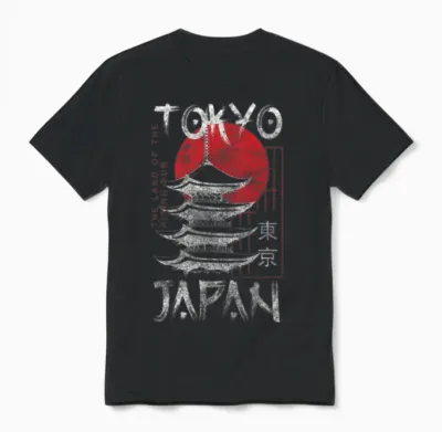 Tokyo City Manga Japanese Unisex T-Shirt - Black