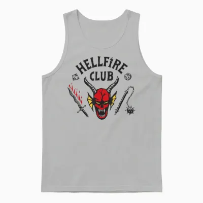 Stranger Things 4 Hellfire Club Logo Unisex Tank Top - Ash