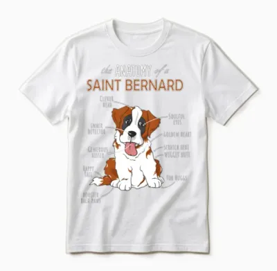 The Anatomy of Saint Bernard Unisex T-Shirt - White