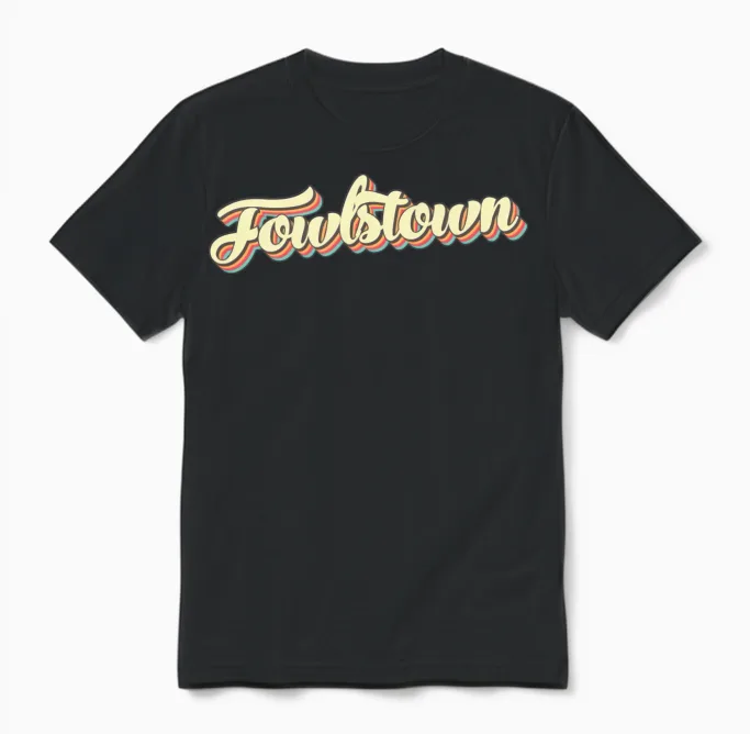 Fowlstown Baseball Font & Softball Unisex T-Shirt in Black