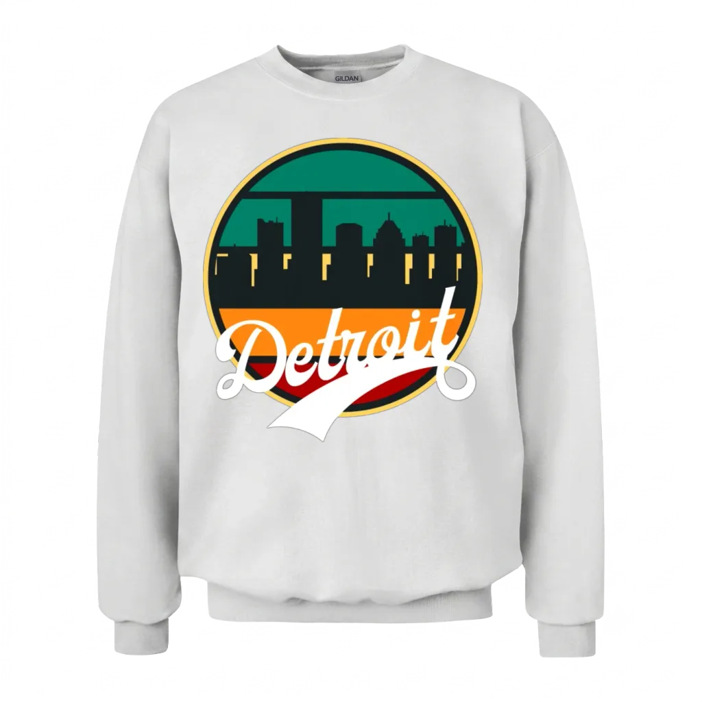 Retro Detroit Unisex Sweatshirt - White