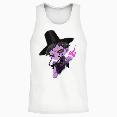 Kpop Demon Hunters Halloween Mischievous Chibi Demon Jinu Unisex Tank Top - White