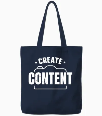 Create Content Creator Social Media Influencer Tote Bags - Navy