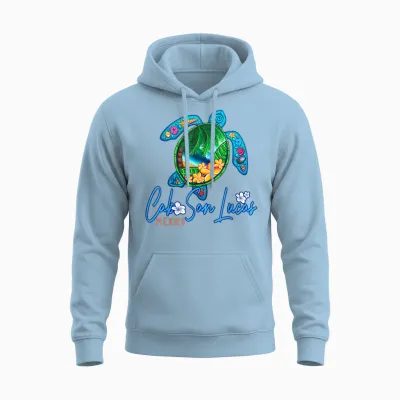 Cabo San Lucas Sea Turtle Mexico Vacation Family Trip Unisex Hoodie - Light Blue