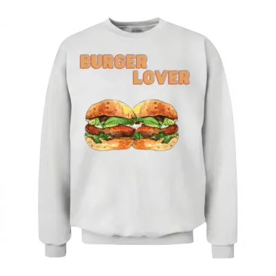 Burger Lover Food Lover Unisex Sweatshirt - White