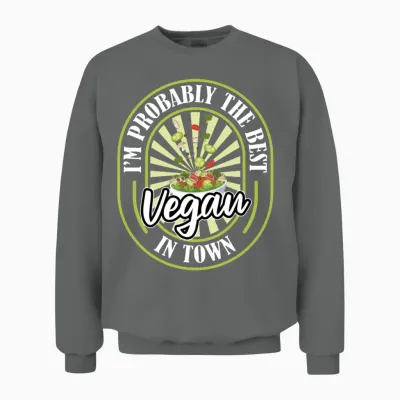 Vegan Funny Unisex Sweatshirt - Graphite Heather