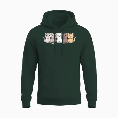 Katze Kawaii Katzen Niedliche Tiere Für Kinder Katzen Unisex Hoodie - Forest