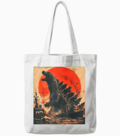 Retro Vintage Japanese Legendary Monster Kaiju Tote Bags - White