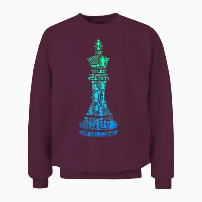 Schach König Schachspieler Kinder Jungen Herren Unisex Sweatshirt - Maroon