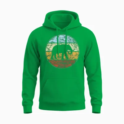 Elephant Retro Unisex Hoodie - Irish Green