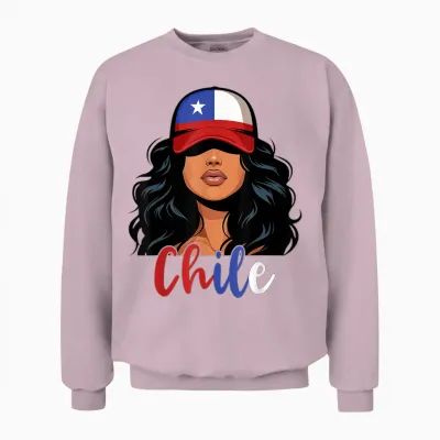 Drapeau Chilien Fille Chilena Fière Femme Unisex Sweatshirt - Light Pink